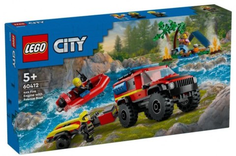 LEGO Klocki City 60412 Terenowy wóz strażacki z łodzią ratunkową