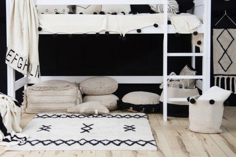 Lorena Canals Dywan bawełniany Atlas Natural Black 120 x 160 cm Lorena Canals Dywan bawełniany Atlas Natural Black 120 x 160 cm