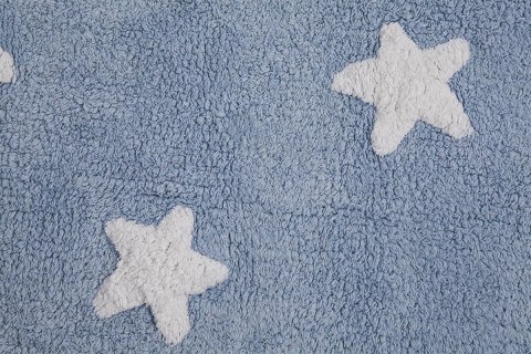 Lorena Canals Dywan bawełniany Blue Stars White 120 x 160 cm Lorena Canals Dywan bawełniany Blue Stars White 120 x 160 cm