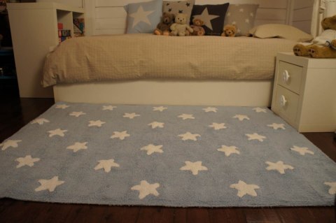 Lorena Canals Dywan bawełniany Blue Stars White 120 x 160 cm Lorena Canals Dywan bawełniany Blue Stars White 120 x 160 cm