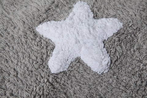 Lorena Canals Dywan bawełniany Grey Stars White 120 x 160 cm Lorena Canals Dywan bawełniany Grey Stars White 120 x 160 cm