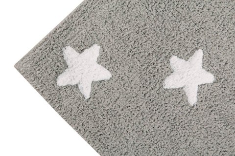 Lorena Canals Dywan bawełniany Grey Stars White 120 x 160 cm Lorena Canals Dywan bawełniany Grey Stars White 120 x 160 cm