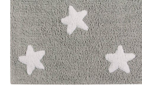Lorena Canals Dywan bawełniany Grey Stars White 120 x 160 cm Lorena Canals Dywan bawełniany Grey Stars White 120 x 160 cm