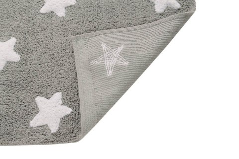 Lorena Canals Dywan bawełniany Grey Stars White 120 x 160 cm Lorena Canals Dywan bawełniany Grey Stars White 120 x 160 cm