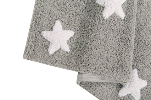 Lorena Canals Dywan bawełniany Grey Stars White 120 x 160 cm Lorena Canals Dywan bawełniany Grey Stars White 120 x 160 cm