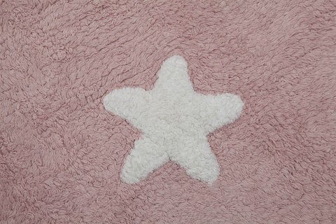 Lorena Canals Dywan bawełniany Pink Stars White 120 x 160 cm Lorena Canals Dywan bawełniany Pink Stars White 120 x 160 cm
