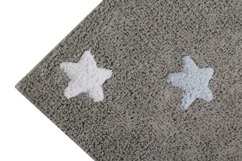 Lorena Canals Dywan bawełniany Tricolor Star Gris/Azul 120 x 160 cm Lorena Canals Dywan bawełniany Tricolor Star Gris/Azul 120 x 160 cm
