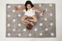 Lorena Canals Dywan bawełniany Tricolor Star Gris/Rosa 120 x 160 cm