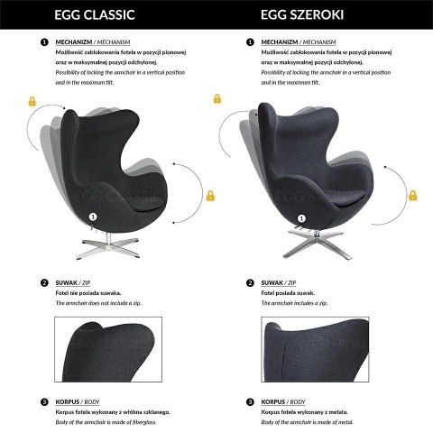 Fotel EGG SZEROKI VELVET jasny róż.30 - welur, podstawa stal Fotel EGG SZEROKI VELVET jasny róż.30 - welur, podstawa stal