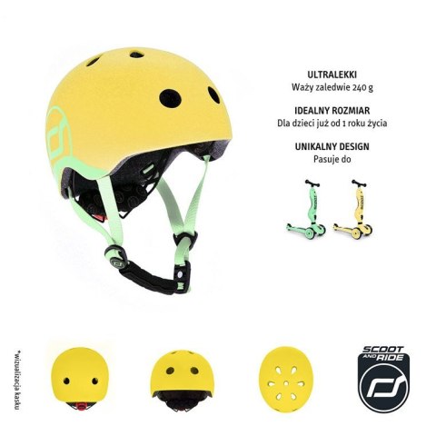 SCOOTANDRIDE - Kask XXS-S dla dzieci 1-5 lat Lemon SCOOTANDRIDE - Kask XXS-S dla dzieci 1-5 lat Lemon