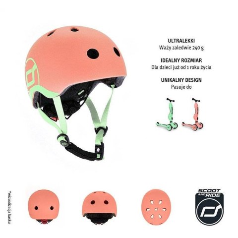 SCOOTANDRIDE - Kask XXS-S dla dzieci 1-5 lat Peach SCOOTANDRIDE - Kask XXS-S dla dzieci 1-5 lat Peach