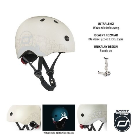 SCOOTANDRIDE - Kask z odblaskami XXS-S dla dzieci 1-5 lat Ash Bear SCOOTANDRIDE - Kask z odblaskami XXS-S dla dzieci 1-5 lat Ash Bear