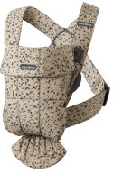 BABYBJORN MINI Woven - nosidełko, Beige/Dark grey print