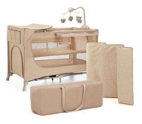 Kinderkraft Łóżeczko turystyczne JOY 2 BEIGE + akcesoria