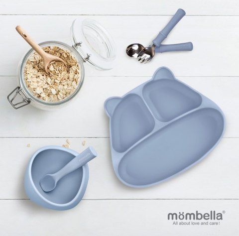 Mombella Silikonowy Śliniak z Kieszonką Light Blue Mombella Silikonowy Śliniak z Kieszonką Light Blue