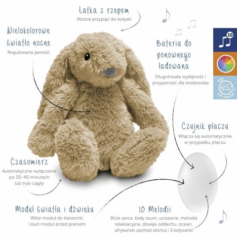 Zazu RO Szumiąca Lampka Nocna Królik Beige Zazu RO Szumiąca Lampka Nocna Królik Beige