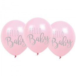 Balony różowe Hello Baby - zestaw 6 szt