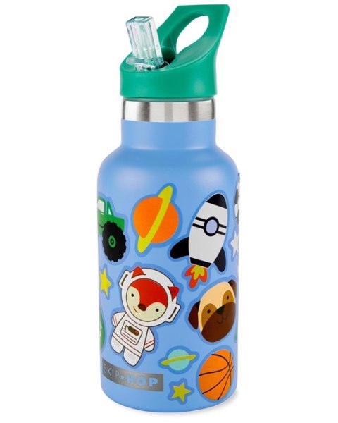 Skip Hop Butelka Termiczna z Ustnikiem i Naklejkami Blue 380ml Skip Hop Butelka Termiczna z Ustnikiem i Naklejkami Blue 380ml
