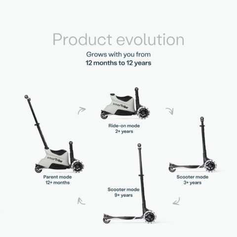 SmarTrike - Hulajnoga 4w1 Xtend Scooter + Ride-on - Cool Grey SmarTrike - Hulajnoga 4w1 Xtend Scooter + Ride-on - Cool Grey
