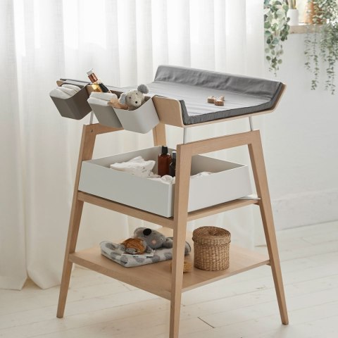Leander - Pokrowiec na poduszkę do przewijaka Linea™, Cool grey Organic Leander - Pokrowiec na poduszkę do przewijaka Linea™, Cool grey Organic