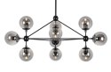 Lampa wisząca PLANETARIO 10 czarna - klosze dymione Lampa wisząca PLANETARIO 10 czarna - klosze dymione