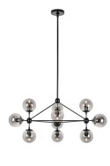 Lampa wisząca PLANETARIO 10 czarna - klosze dymione Lampa wisząca PLANETARIO 10 czarna - klosze dymione
