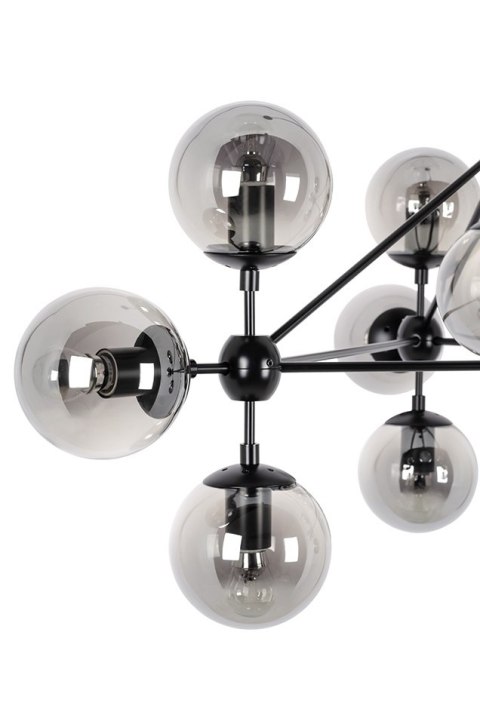 Lampa wisząca PLANETARIO 10 czarna - klosze dymione Lampa wisząca PLANETARIO 10 czarna - klosze dymione