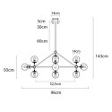 Lampa wisząca PLANETARIO 10 czarna - klosze dymione Lampa wisząca PLANETARIO 10 czarna - klosze dymione