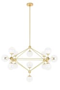Lampa wisząca PLANETARIO 15 GOLD złota - klosze szronione Lampa wisząca PLANETARIO 15 GOLD złota - klosze szronione