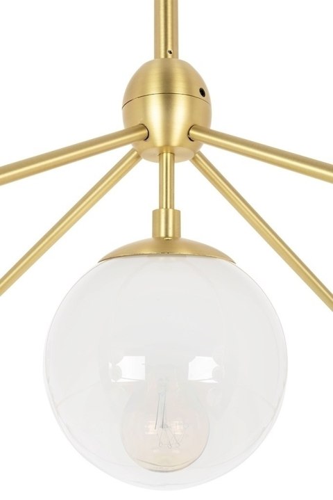 Lampa wisząca PLANETARIO 15 GOLD złota - klosze szronione Lampa wisząca PLANETARIO 15 GOLD złota - klosze szronione