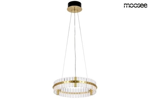 MOOSEE lampa wisząca SATURNUS 47 złota - LED, kryształ, stal szczotkowana MOOSEE lampa wisząca SATURNUS 47 złota - LED, kryształ, stal szczotkowana