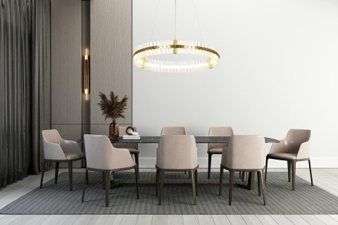 MOOSEE lampa wisząca SATURNUS 70 złota - LED, kryształ, stal szczotkowana MOOSEE lampa wisząca SATURNUS 70 złota - LED, kryształ, stal szczotkowana