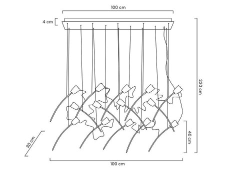 MOOSEE lampa wisząca TULIPPE 14 LINE złota MOOSEE lampa wisząca TULIPPE 14 LINE złota