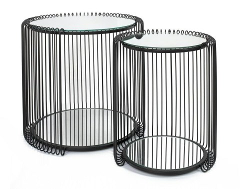 KARE zestaw stolików WIRE DOUBLE II czarny KARE zestaw stolików WIRE DOUBLE II czarny