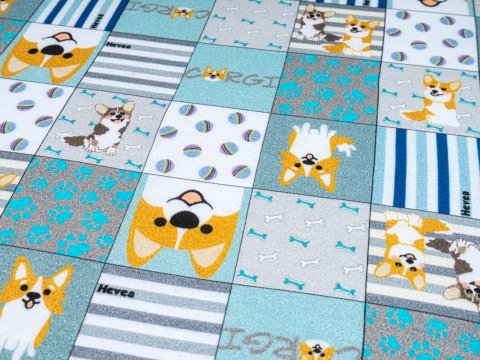 Prześcieradło Hevea Milusie 130x70 (Corgi turkus) Prześcieradło Hevea Milusie 130x70 (Corgi turkus)