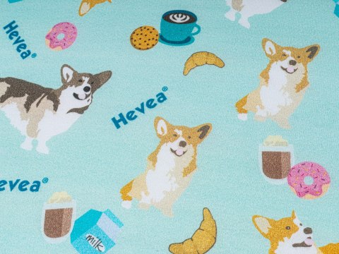 Prześcieradło Hevea Milusie 140x70 (Corgi turkus) Prześcieradło Hevea Milusie 140x70 (Corgi turkus)