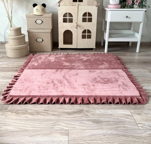 Mata do zabawy VELVET brudny róż kwadratowa 105x105 Mata do zabawy VELVET brudny róż kwadratowa 105x105