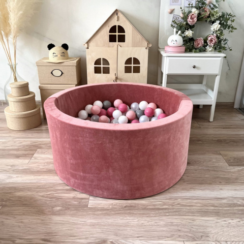 Suchy basen z piłeczkami 40x90 VELVET BRUDNY RÓŻ Suchy basen z piłeczkami 40x90 VELVET BRUDNY RÓŻ