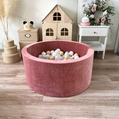 Suchy basen z piłeczkami 40x90 VELVET BRUDNY RÓŻ Suchy basen z piłeczkami 40x90 VELVET BRUDNY RÓŻ