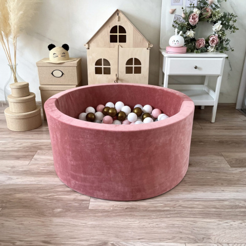 Suchy basen z piłeczkami 40x90 VELVET BRUDNY RÓŻ Suchy basen z piłeczkami 40x90 VELVET BRUDNY RÓŻ