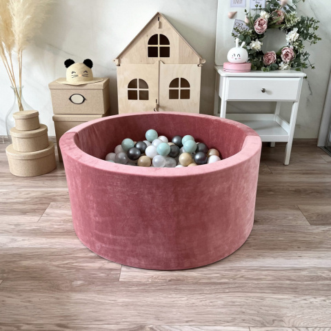 Suchy basen z piłeczkami 40x90 VELVET BRUDNY RÓŻ Suchy basen z piłeczkami 40x90 VELVET BRUDNY RÓŻ