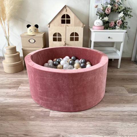 Suchy basen z piłeczkami 40x90 VELVET BRUDNY RÓŻ Suchy basen z piłeczkami 40x90 VELVET BRUDNY RÓŻ