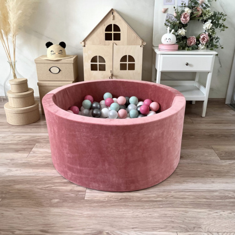 Suchy basen z piłeczkami 40x90 VELVET BRUDNY RÓŻ Suchy basen z piłeczkami 40x90 VELVET BRUDNY RÓŻ
