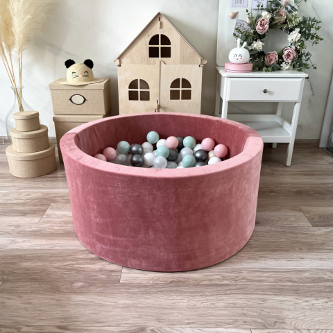 Suchy basen z piłeczkami 40x90 VELVET BRUDNY RÓŻ Suchy basen z piłeczkami 40x90 VELVET BRUDNY RÓŻ