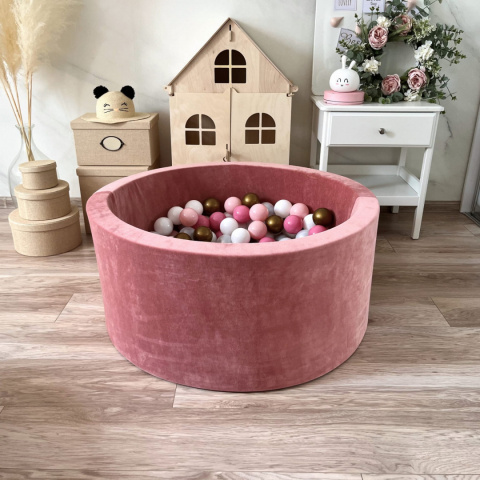 Suchy basen z piłeczkami 40x90 VELVET BRUDNY RÓŻ Suchy basen z piłeczkami 40x90 VELVET BRUDNY RÓŻ