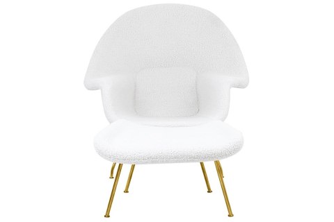 Fotel COZY TEDDY biały z podnóżkiem Fotel COZY TEDDY biały z podnóżkiem