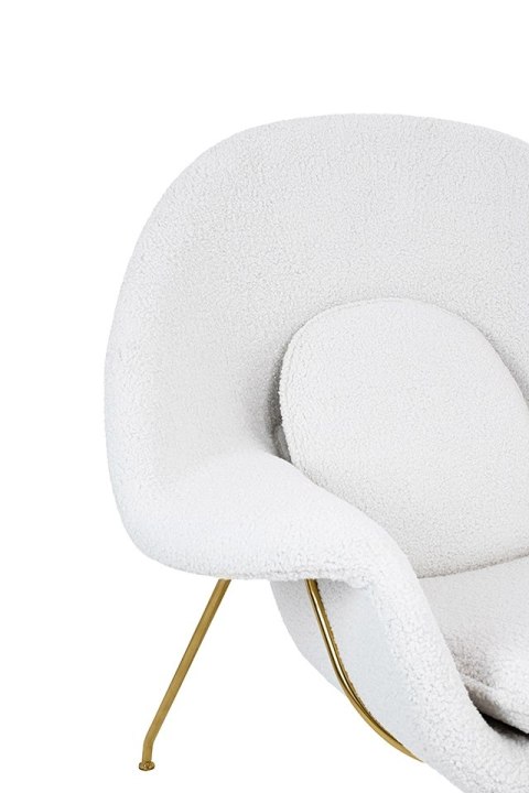 Fotel COZY TEDDY biały z podnóżkiem Fotel COZY TEDDY biały z podnóżkiem