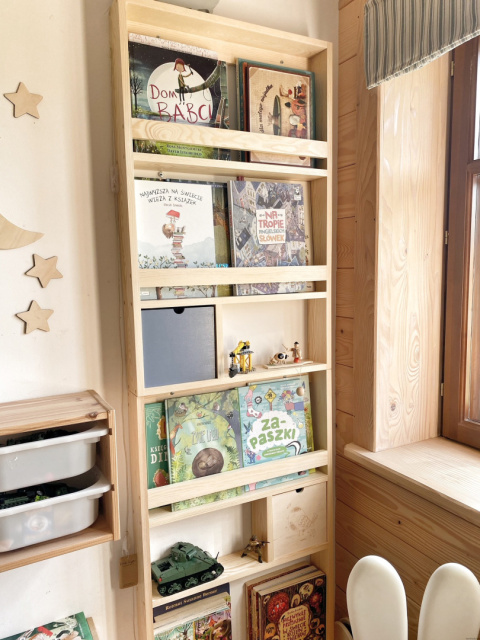 Biblioteczka, półeczka z 2 szufladkami - podwójna Biblioteczka, półeczka z 2 szufladkami - podwójna