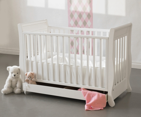 Łóżeczko 120x60 z opuszczanym bokiem ROMANTICA white Troll Nursery Łóżeczko 120x60 z opuszczanym bokiem ROMANTICA white Troll Nursery