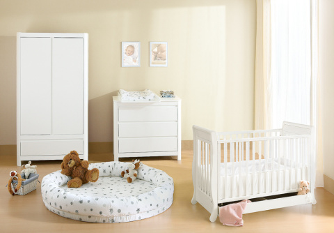 Łóżeczko 120x60 z opuszczanym bokiem ROMANTICA white Troll Nursery Łóżeczko 120x60 z opuszczanym bokiem ROMANTICA white Troll Nursery